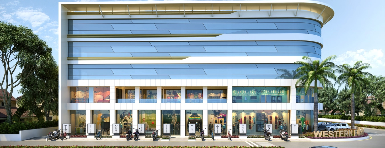 Western Business Hub modern building elevation slider view