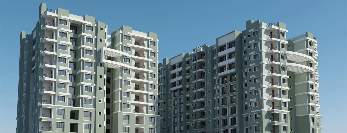 Exterior elevation view of Western Shetrunjay residential project