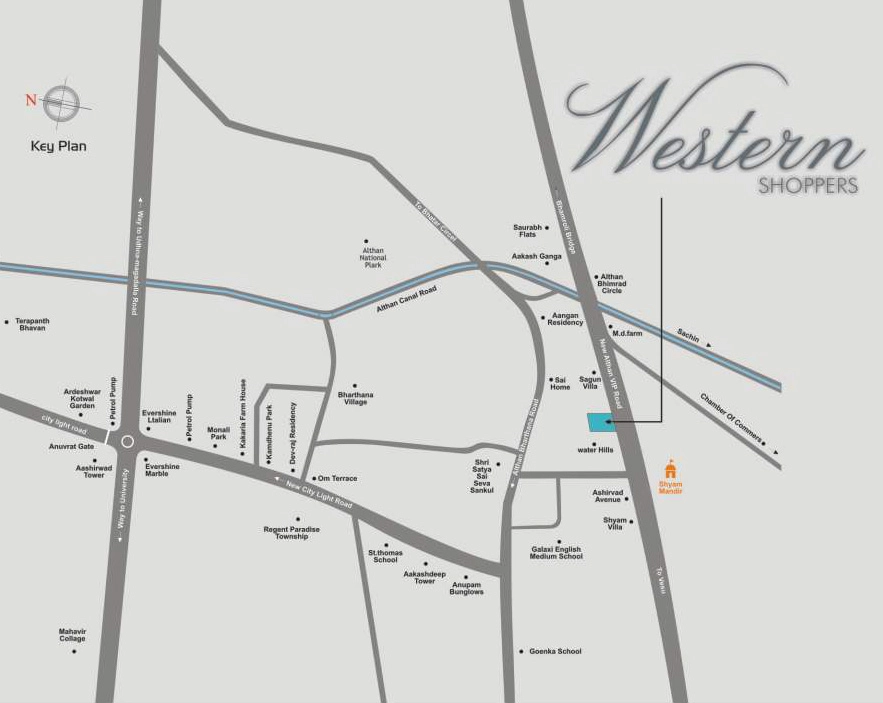 Location map of Western Shoppers commercial project